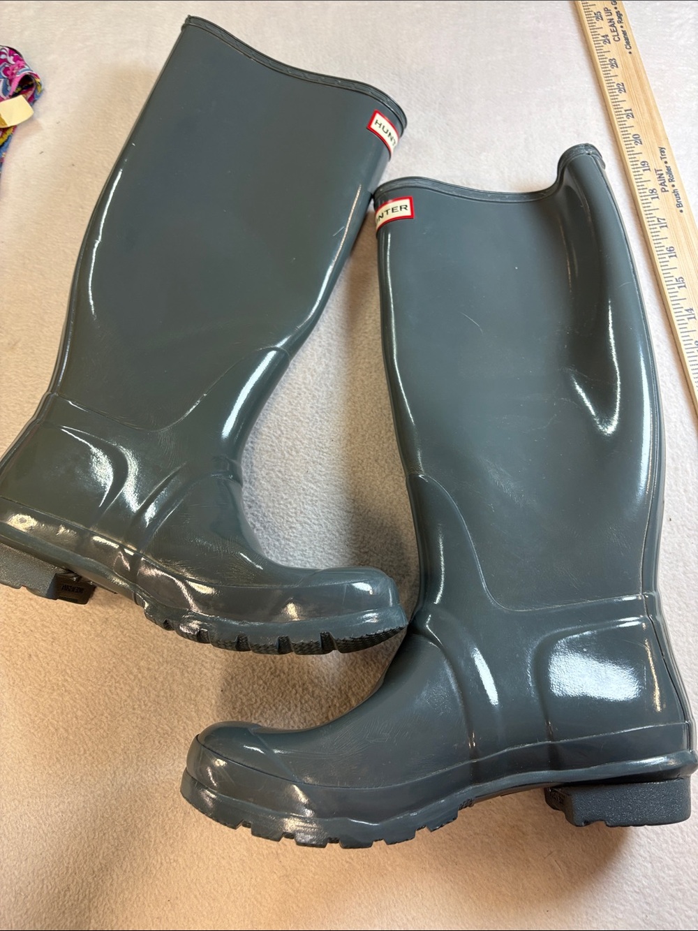 Hunter Gloss Tall Rain Boots in Slate